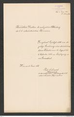 k.k. naturhistorisches Hofmuseum, Intendanzakten 1885-1896 (Hauer), Aktenzahl Z.324.e/1888, Seite 1